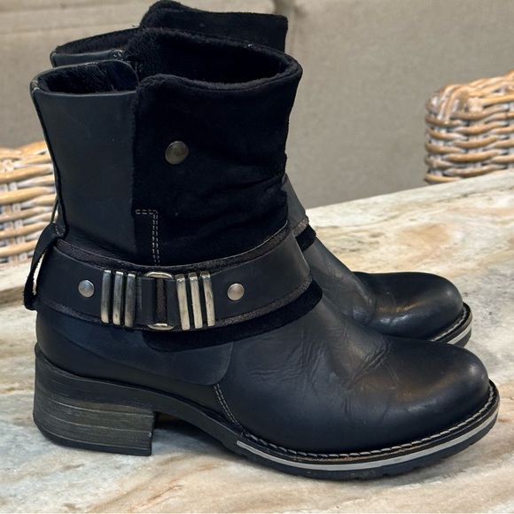 Women’s DROMEDARIS Kikka black leather & suede boots- Size 37 - Picture 7 of 10